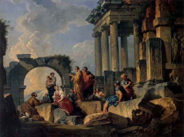 Panini, Giovanni Paolo Ruins with Scene of the Apostle Paul Preaching